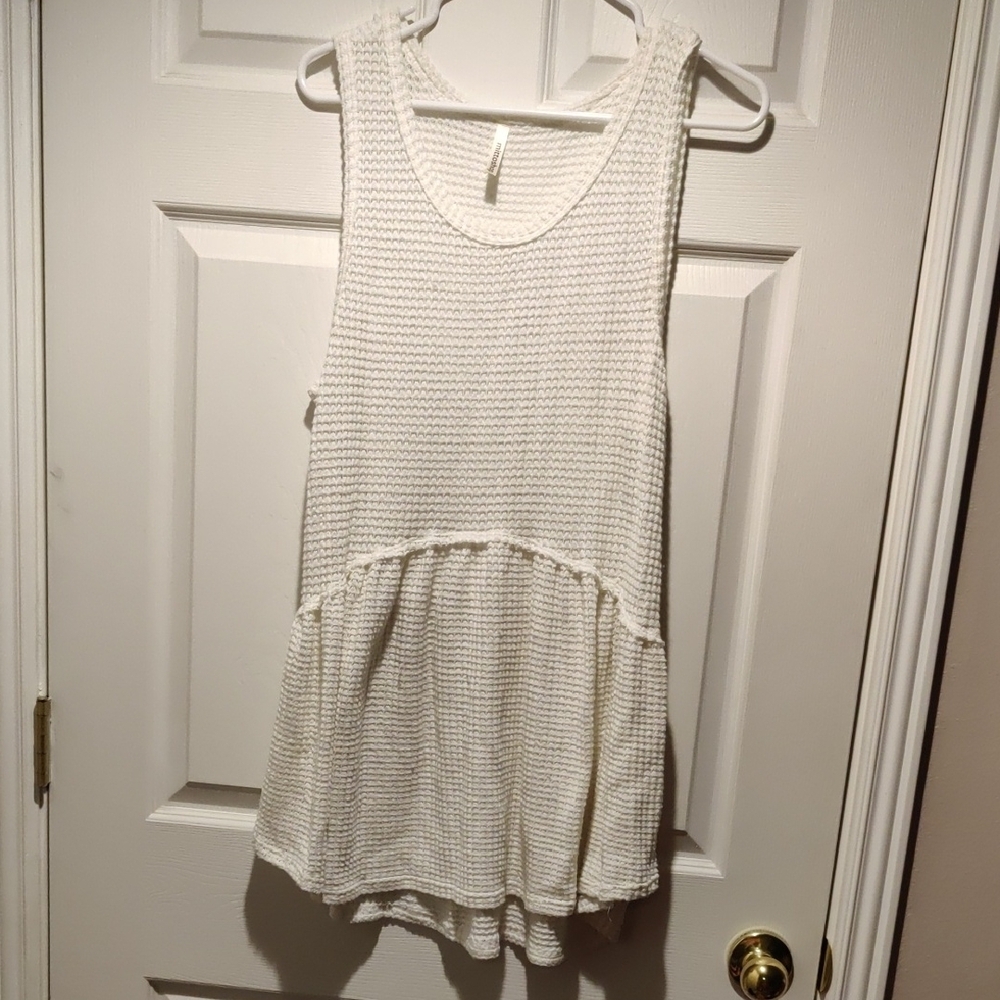 White Sleeveless Knit Top